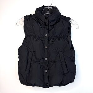 RSQ Black Puffer Vest Jacket Women’s Size XS Cinched Cropped